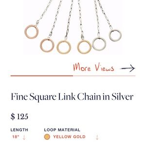 Marla Aaron Fine Square Link Chain in Silver